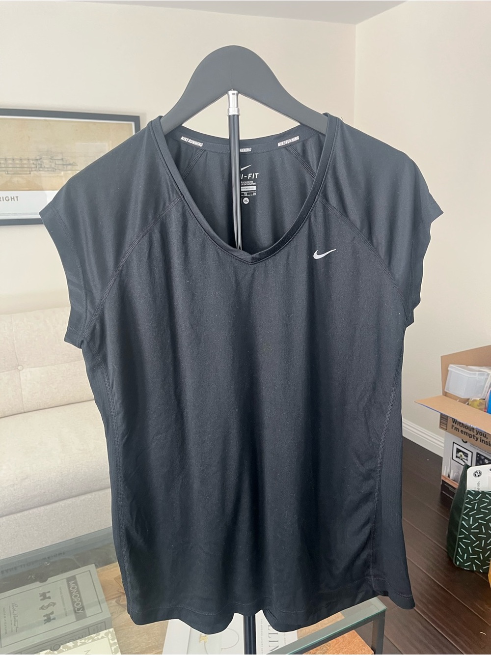 Nike Black Dri-FIT Short Sleeve V-Neck Tee